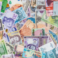 overlapped global currency cash notes