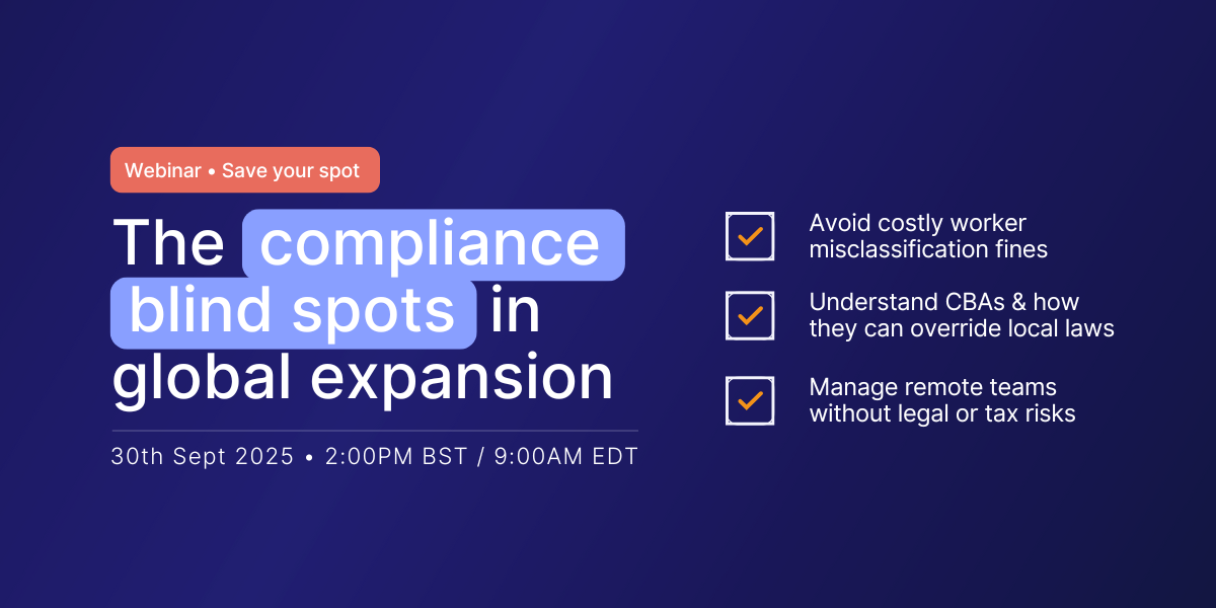 a poster reading 'the compliance blind spots in global expansion' hosted by Mauve
