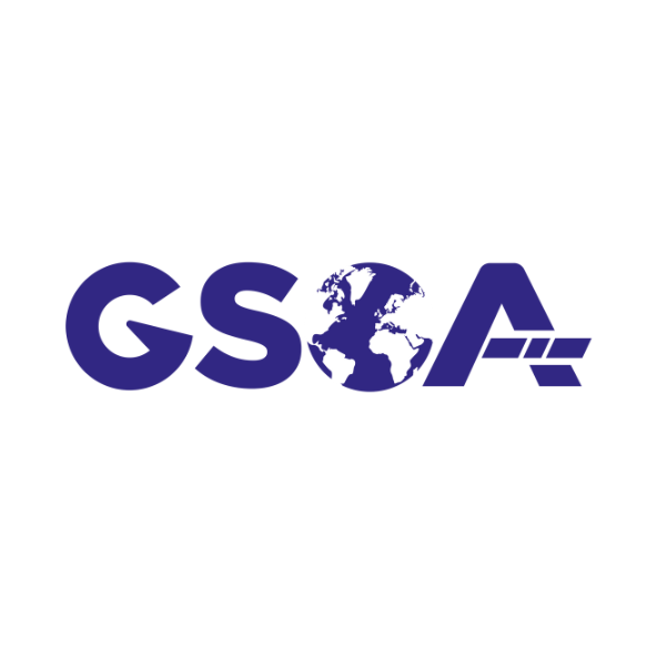 the acronym 'GSOA' in blue bold font, with the 'o' in the shape of a globe