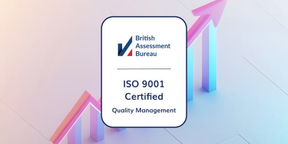 ISO 9001 badge depicting mauve's certification in quality management