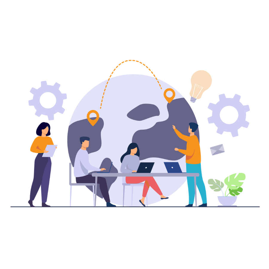 Illustration of a magnifying glass over browser search bar