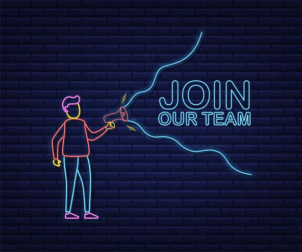 neon light sign - join our team