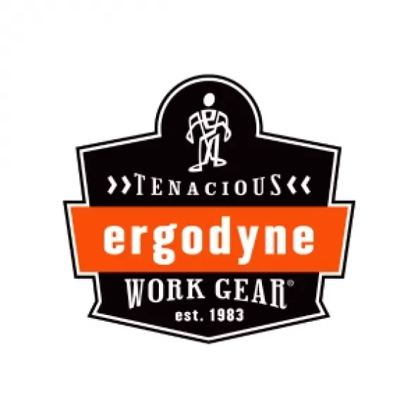 Black-orange badge featuring the words 'Tenacious Ergodyne work gear est. 1983'