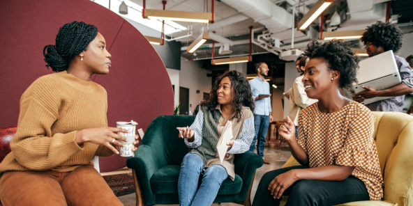 black female colleagues in conversation