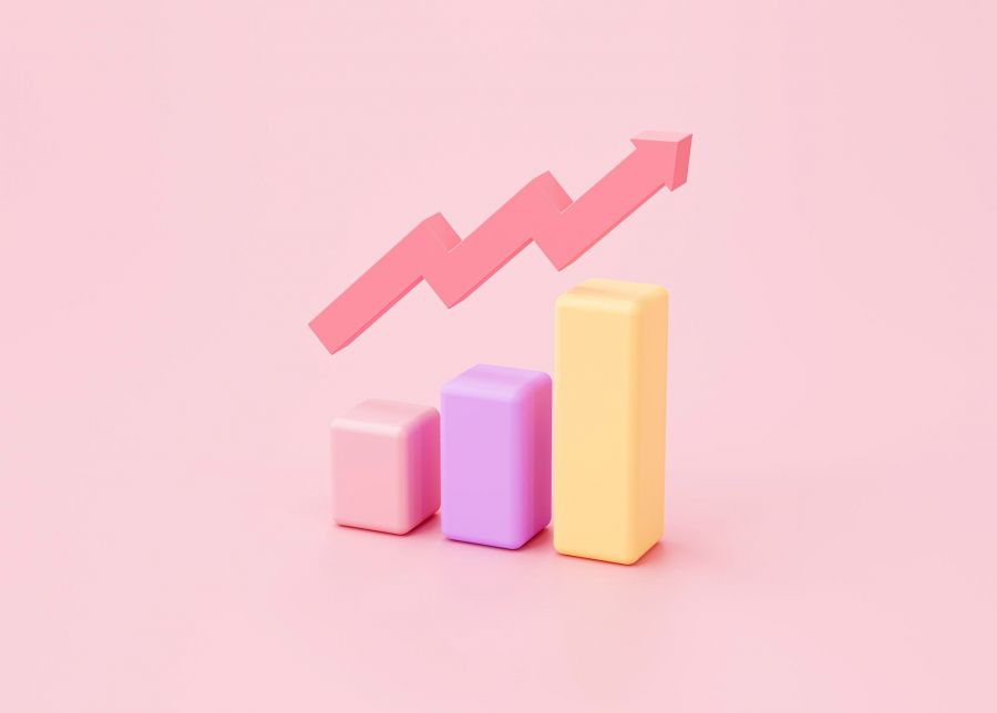 3D growth chart in pink