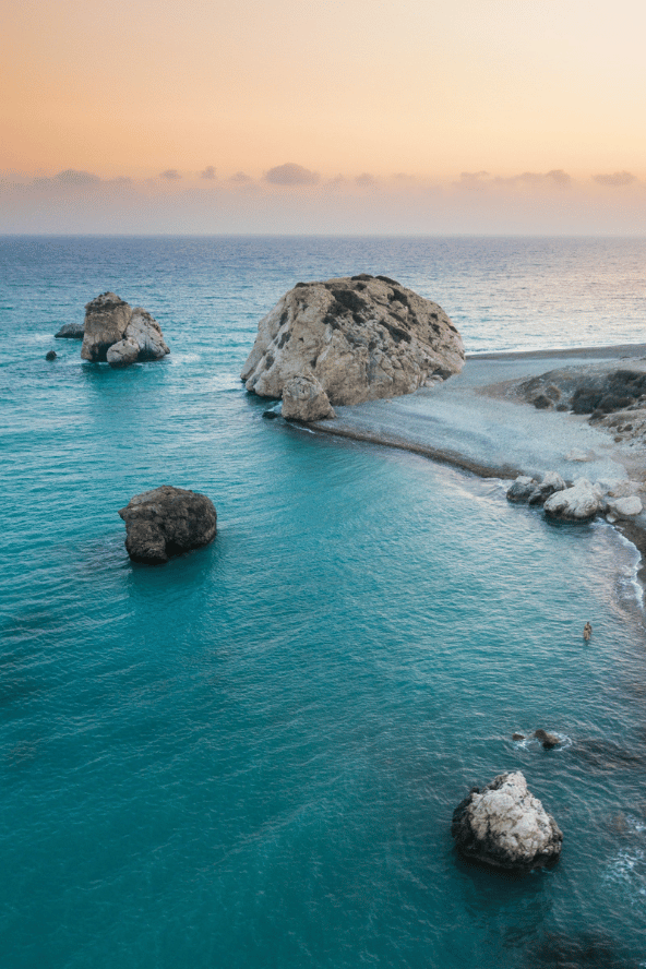 Aphrodite's Rock at sunset