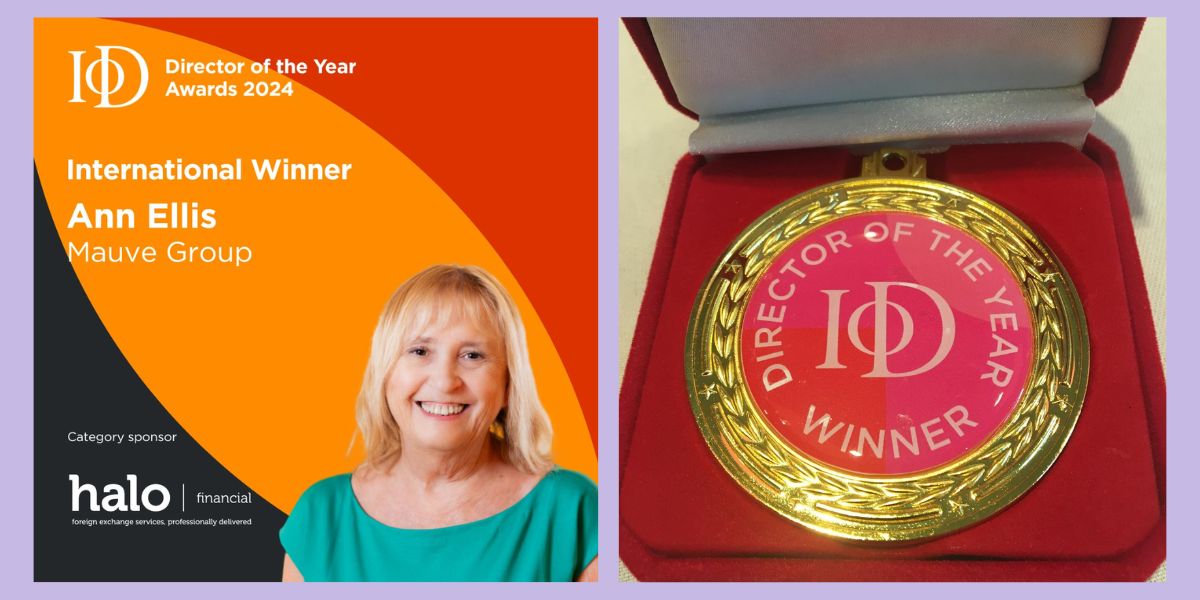 mauve group ceo ann's iod wales award medallion