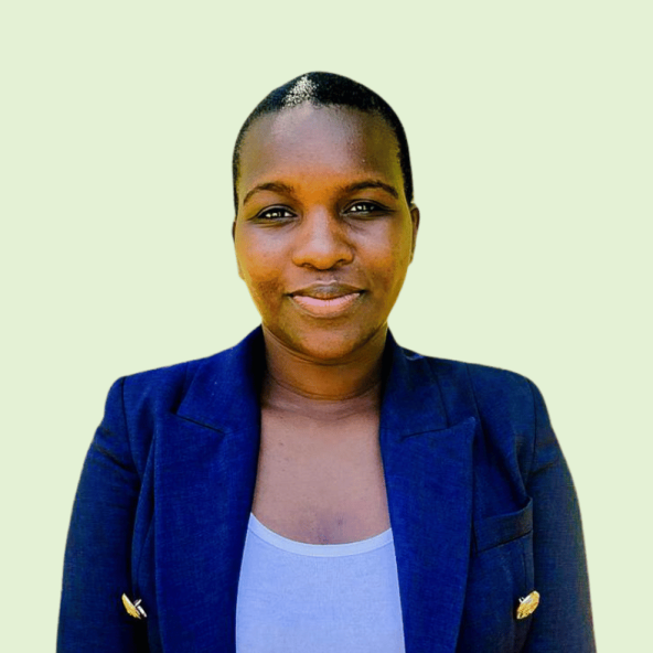 headshot against a green background