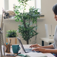 woman on laptop in office