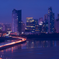 panama city skyline at night