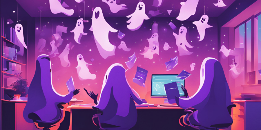 abstract image of ghosts in an office