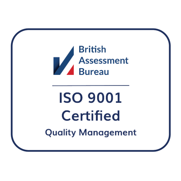 ISO 9001 badge depicting mauve's certification in quality management