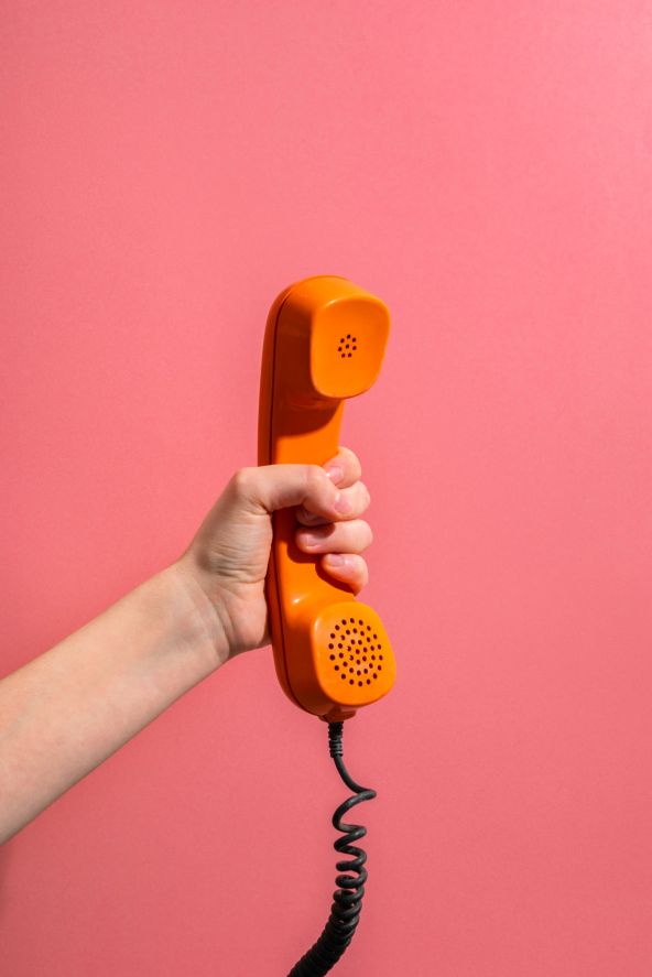 Abstract image of hand holding telephone