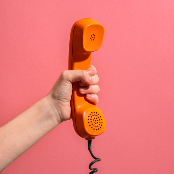 Abstract image of hand holding telephone