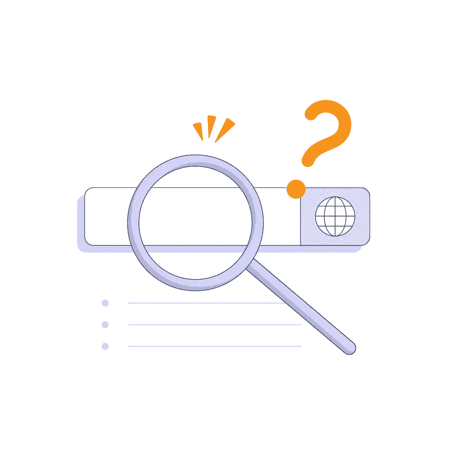 Illustration of internet search bar and magnifying glass