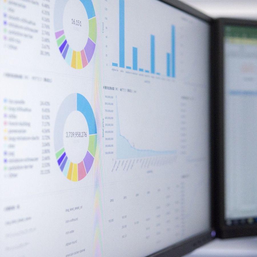 A closeup of data onscreen
