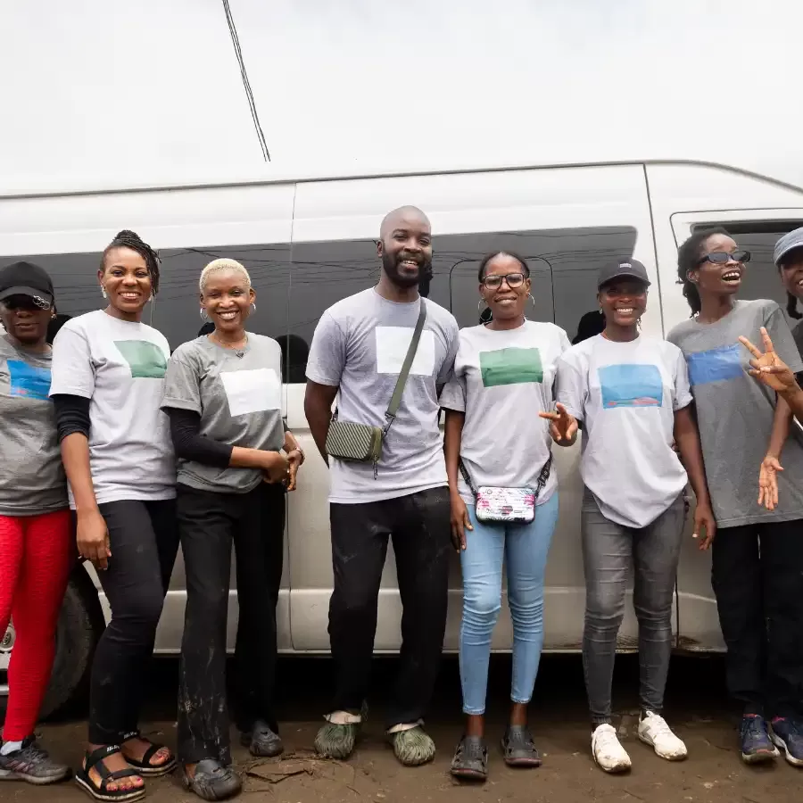 A line of local not-for-profit workers on assignment