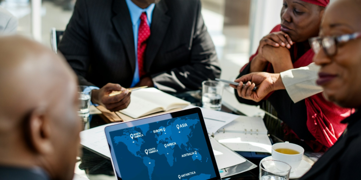 country map on laptop screen