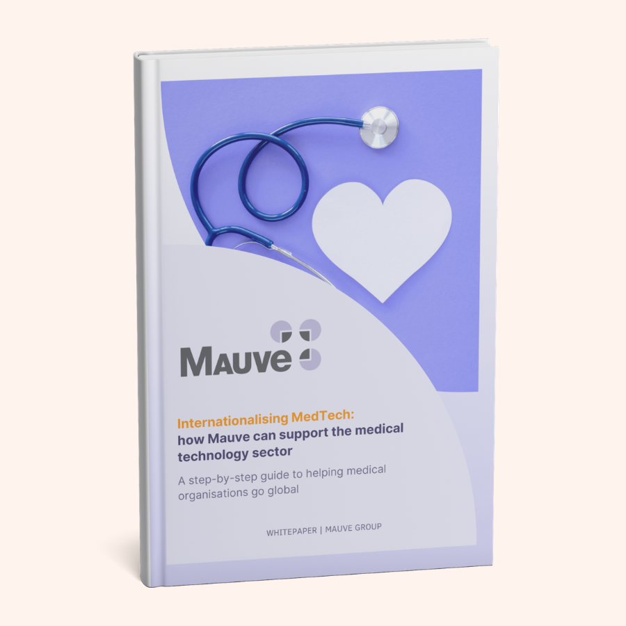 Front cover of a whitepaper reading 'Internationalising medtech'