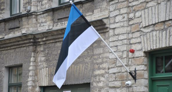 Estonian Flag on Building