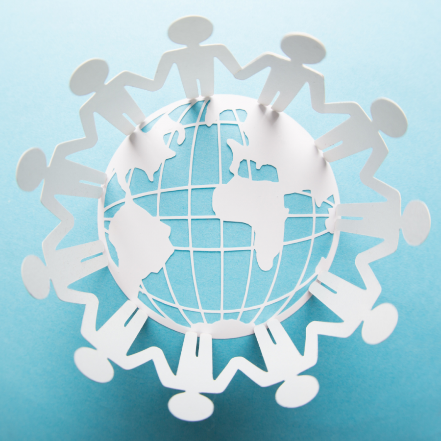 Global Team Concept Paper Cutout