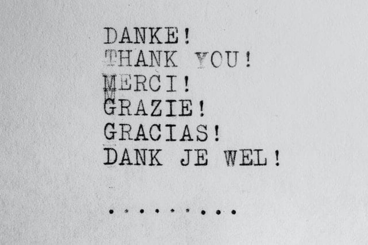 Thank you written in different languages