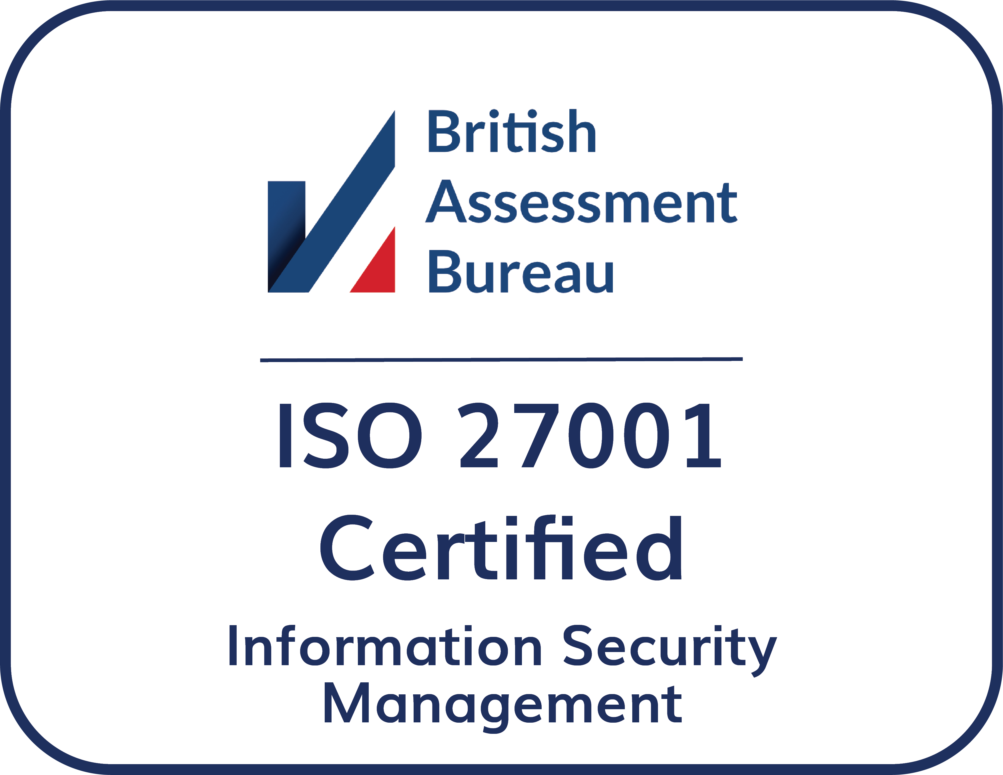 ISO 27001 badge depicting mauve's certification in quality management