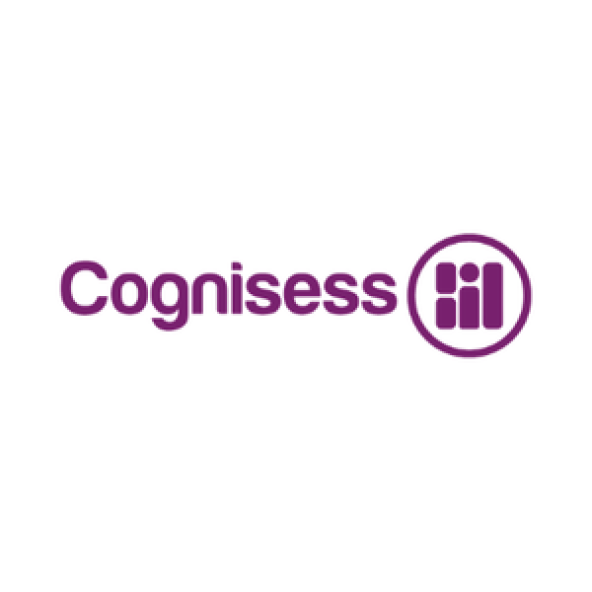 Plum purple-coloured logo reading 'Cognisess' alongside stylised icon-like figurines