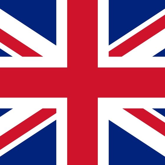 The blue-white-red flag of Great Britain