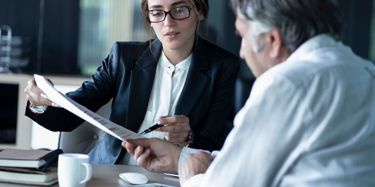 business people discussing strategic workforce planning