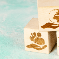 wooden cubes depicting ESG