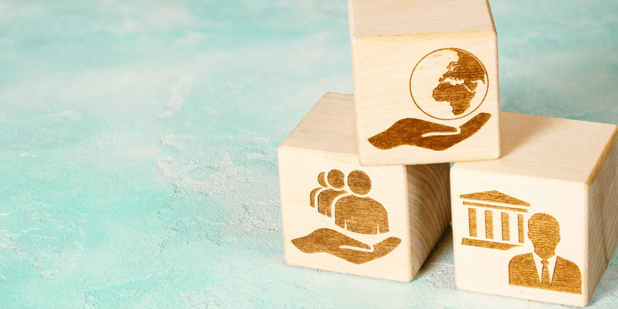 wooden cubes depicting ESG