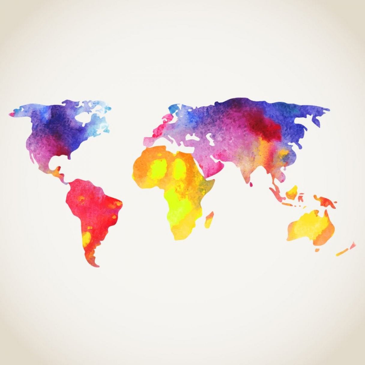 Coloured Map of the World