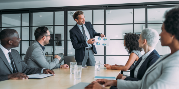 Businessman presenting to the board