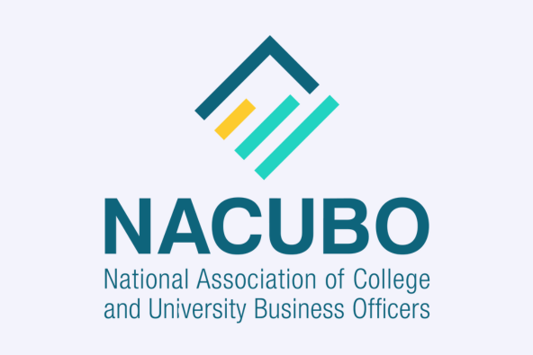 NACUBO logo with the text 'NACUBO National Association of College and University Business Officers' and an abstract graphic above.