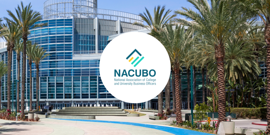 Nacubo's logo atop a photo of the Anaheim Convention Center