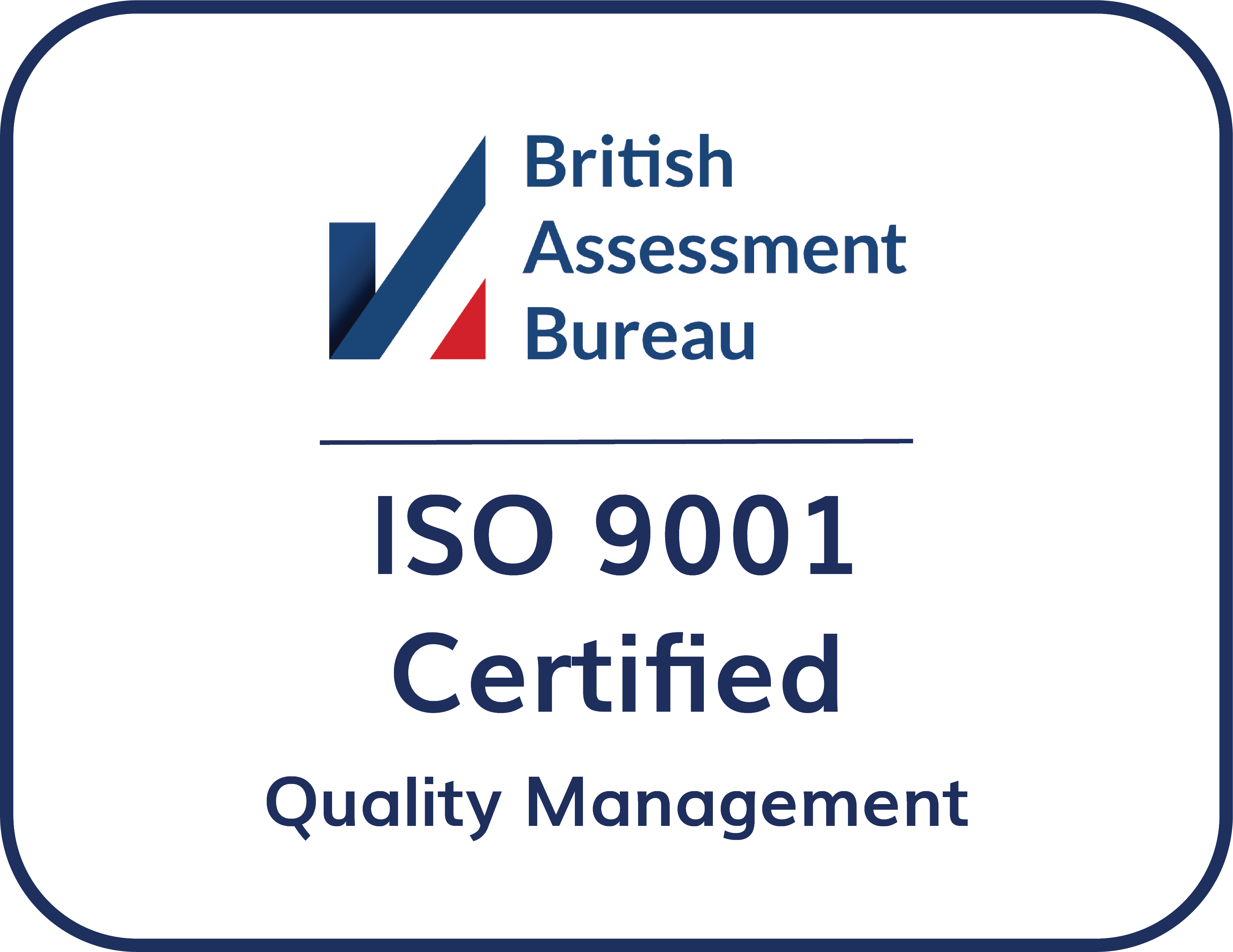 ISO 9001 badge depicting mauve's certification in quality management