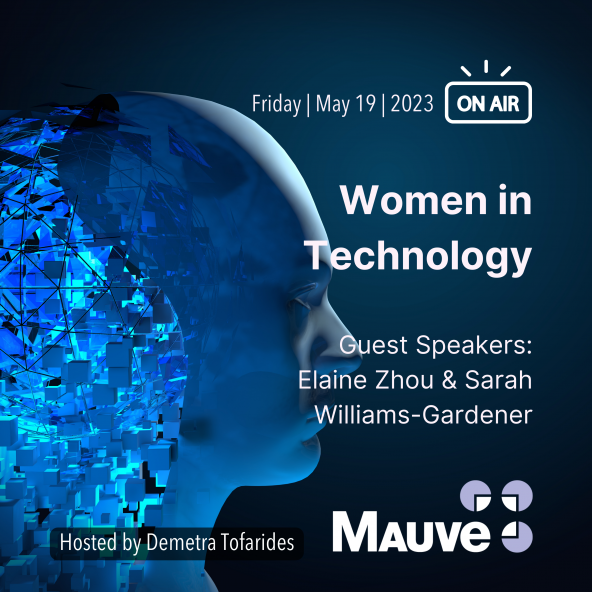 Las mujeres en la tecnología con las ponentes invitadas Elaine Zhou y Sarah Williams-Gardener